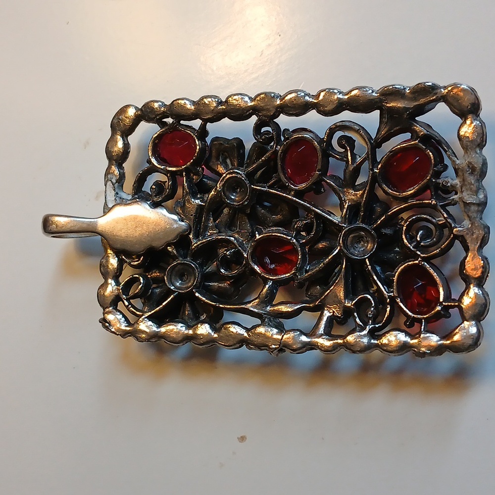 Statement Pendent Silvertone.Stone 3 Inches Ht X … - image 5